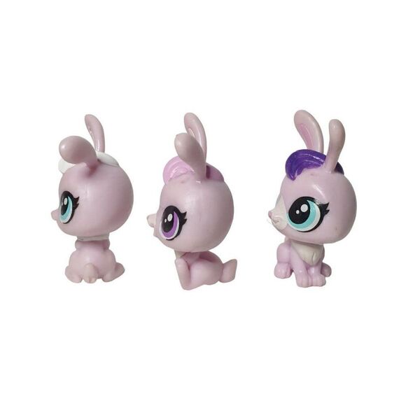 Littlest Pet Shop LPS Surprise Bunny Rabbit Family Roy 3 Mini Figures Toy Playse - Picture 3 of 4